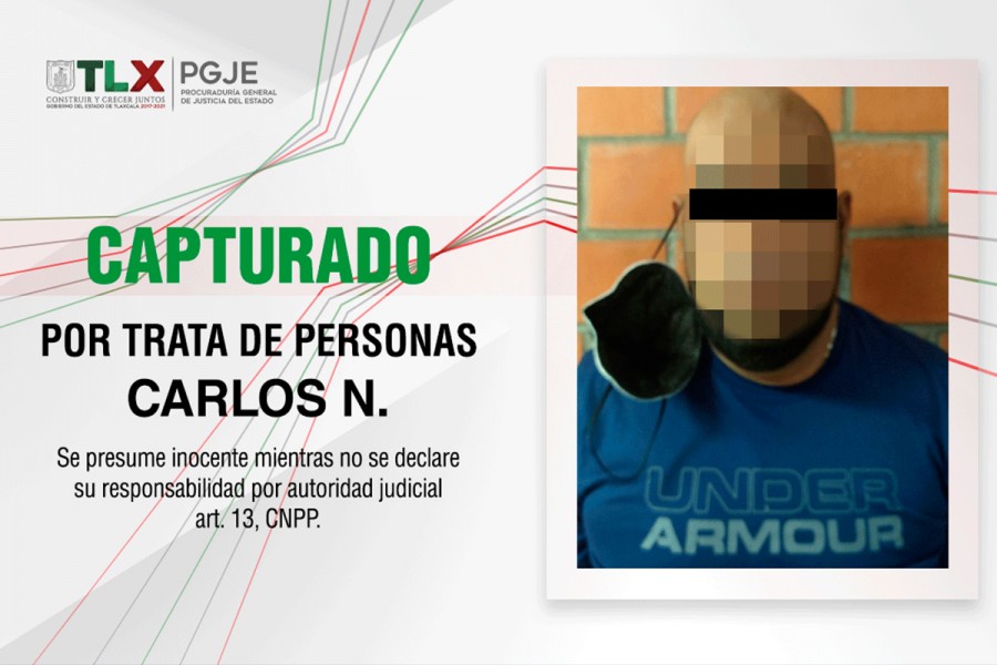 Aprehende PGJE a sujeto buscado en puebla por trata de personas