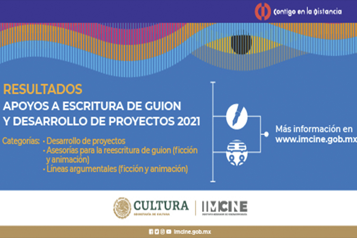 Imcine publica nuevos resultados de la convocatoria Apoyos a Escritura de Guion y Desarrollo de Proyectos 2021