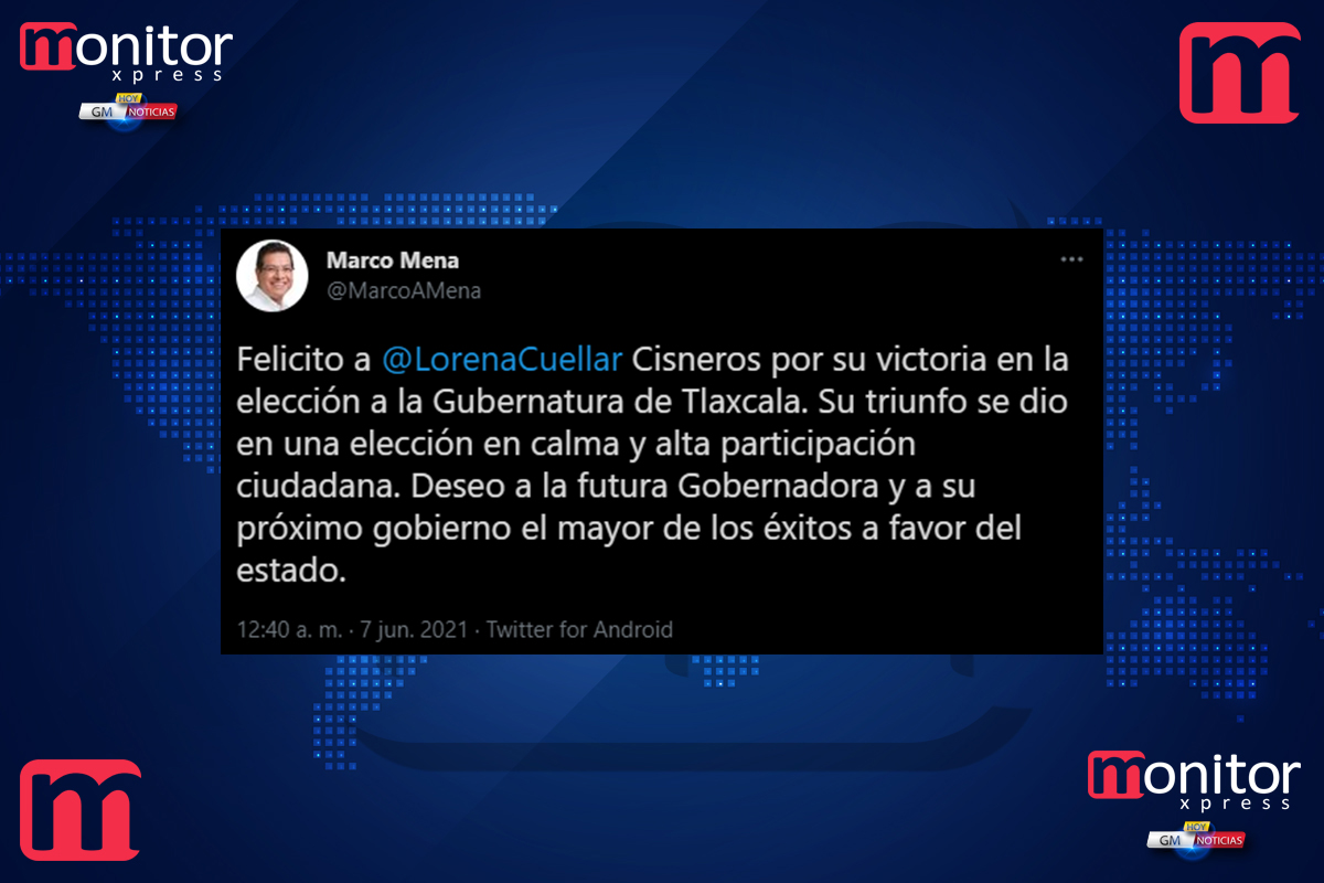 Marco Mena felicita a Lorena Cuéllar por su victoria en la elección a la Gubernatura de Tlaxcala
