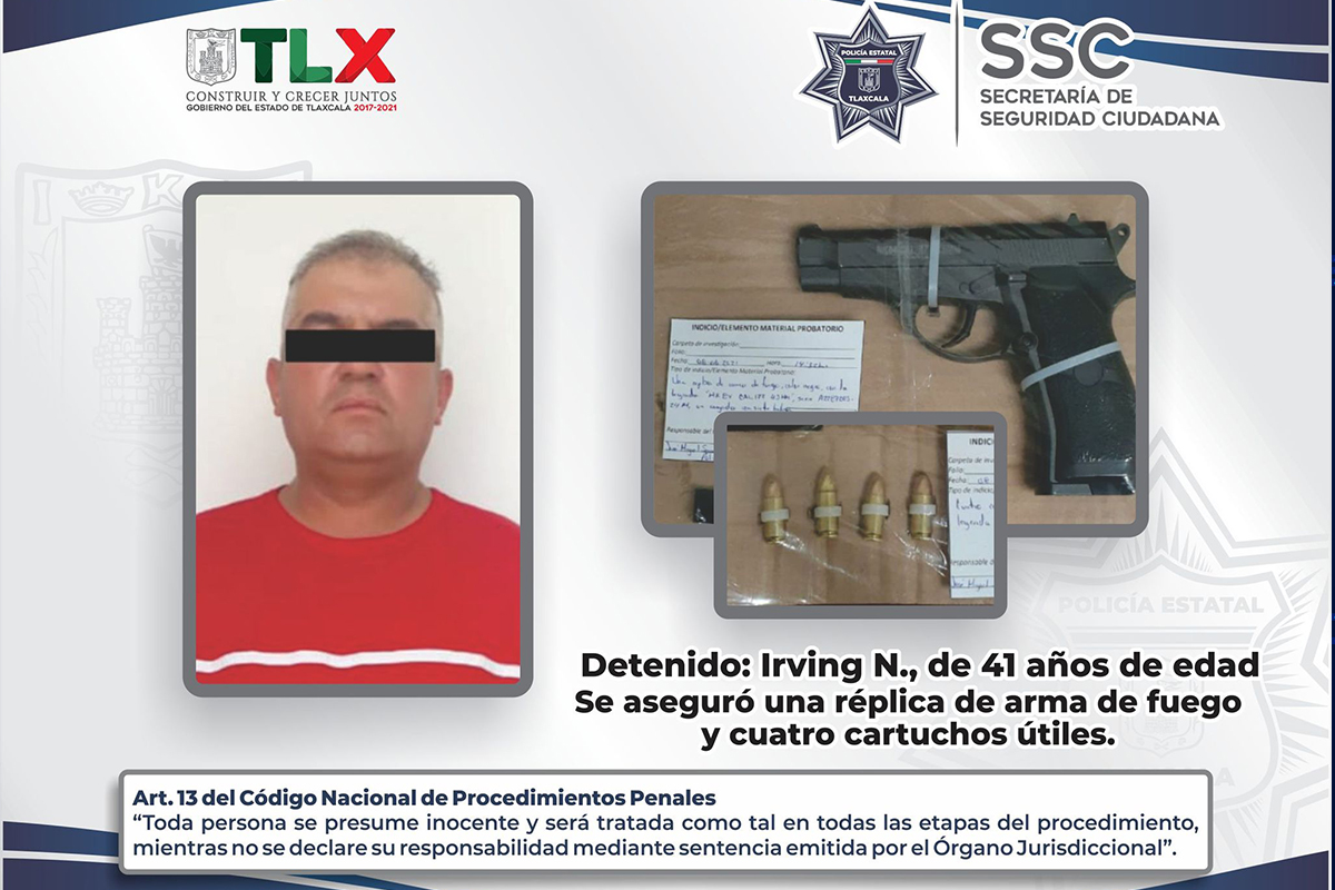 La SSC detiene a una persona en posesión de una réplica de arma de fuego