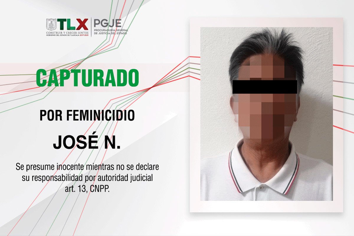 Esclarece PGJE feminicidio ocurrido en Huamantla en 2018