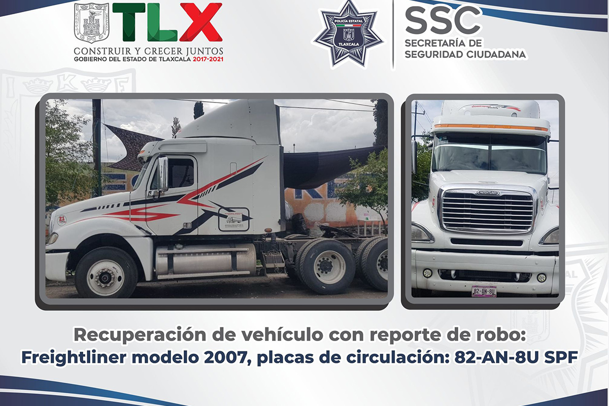 La SSC recupera en Xicohtzinco tractocamión ROBADO