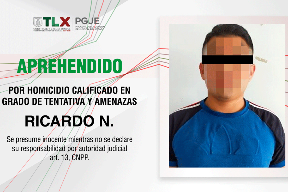 Aprehende PGJE a imputado por homicidio calificado en grado de tentativa y amenazas