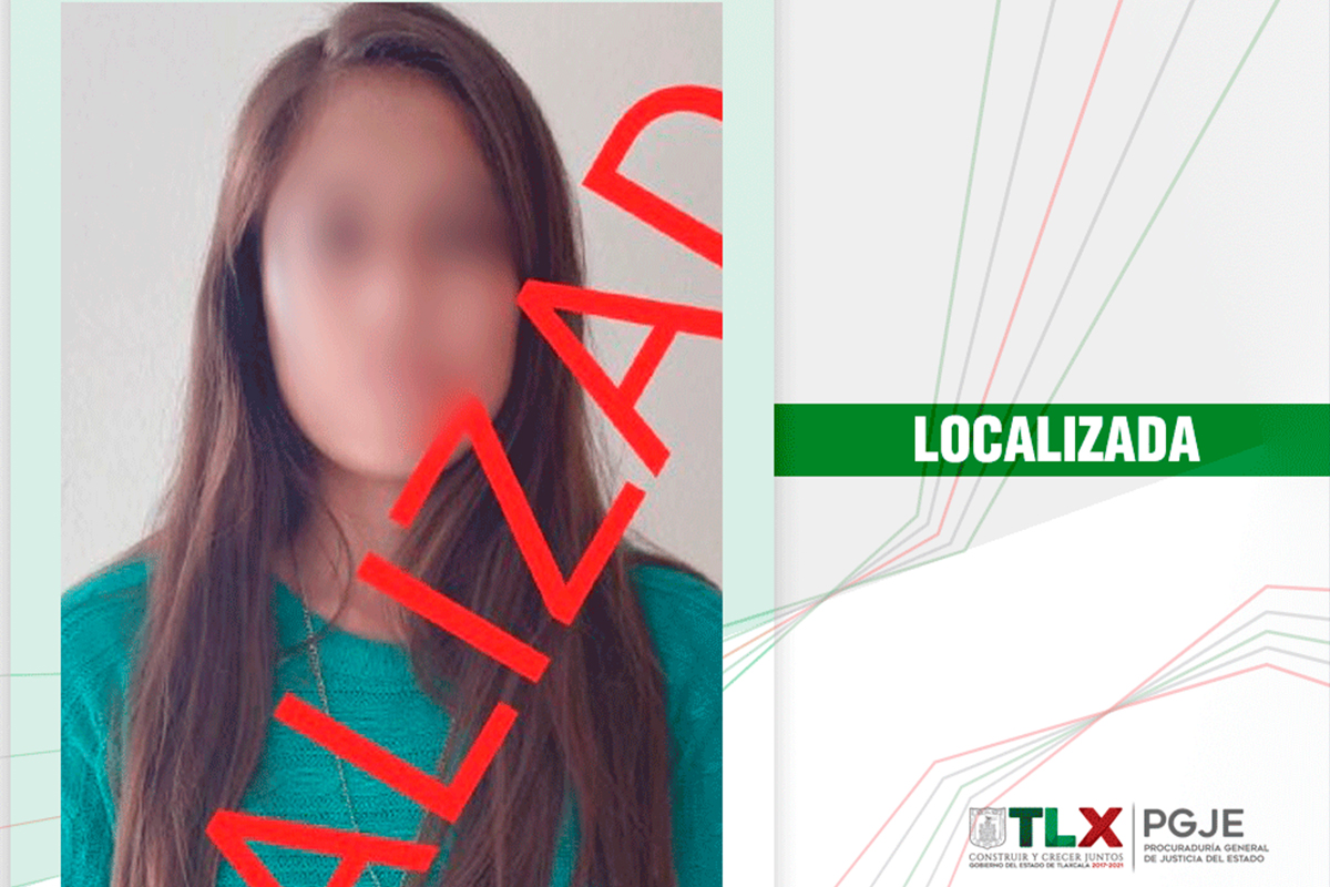 Localiza PGJE a menor de edad reportada como desaparecida en Apizaco