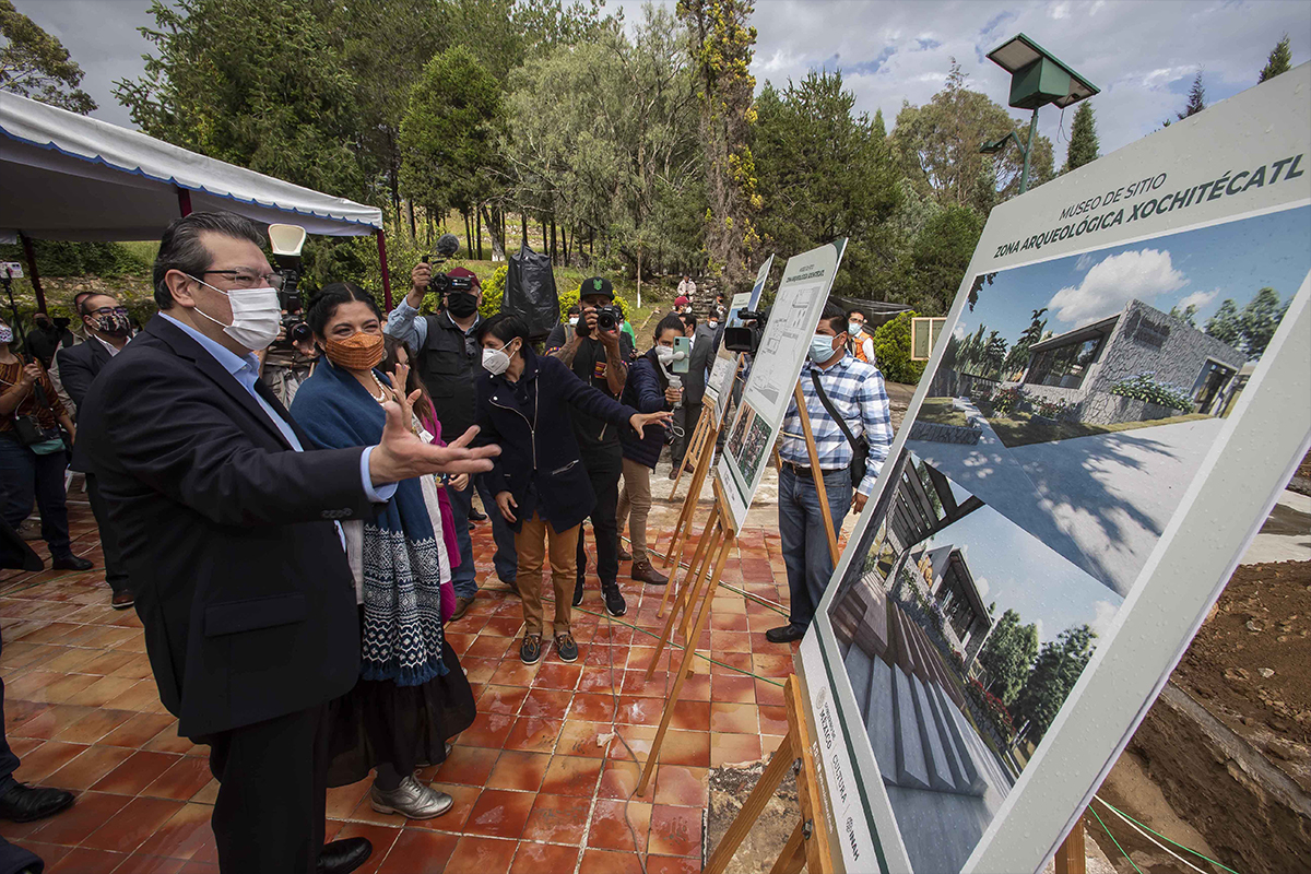 Alejandra Frausto y Marco Mena encabezan arranque de construcción del museo de sitio de Xochitécatl