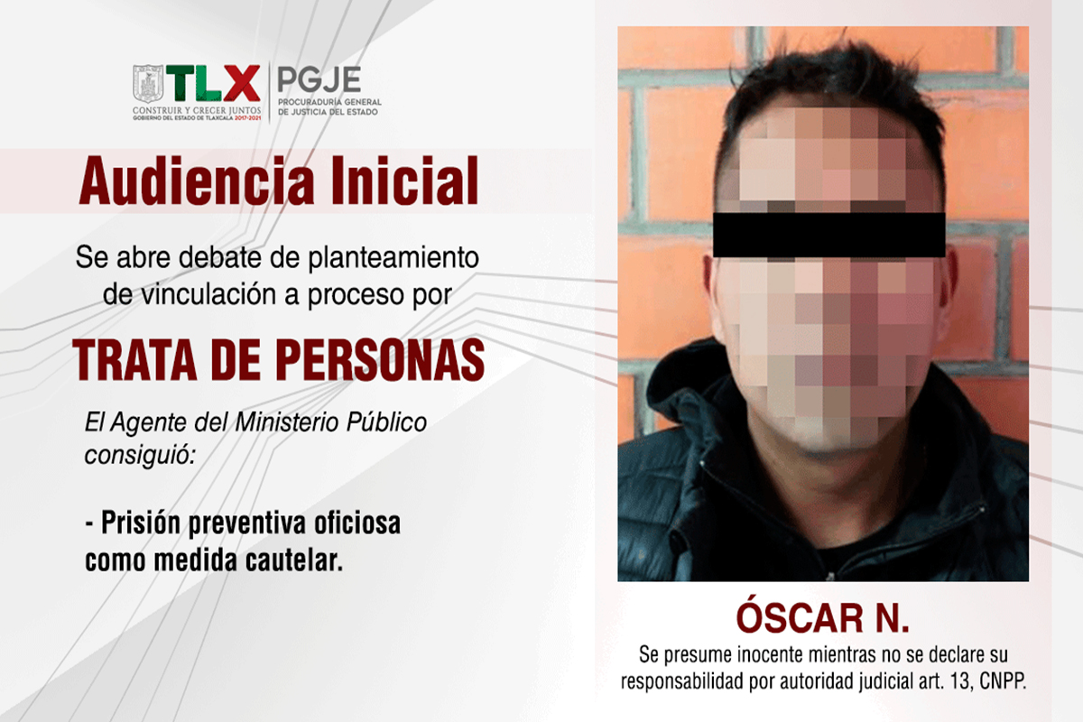 A prisión preventiva imputado por trata de personas: PGJE