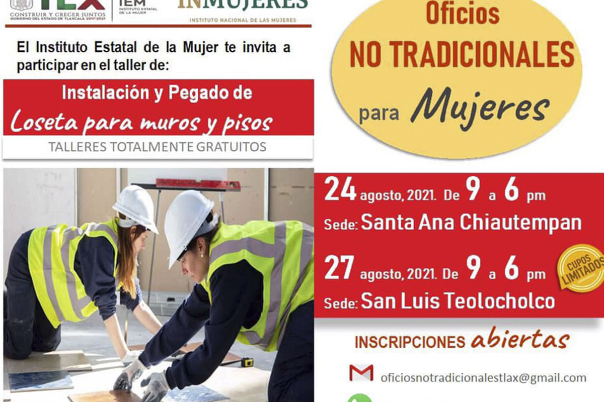 Invita IEM a tlaxcaltecas a participar en talleres de oficios no tradicionales para mujeres