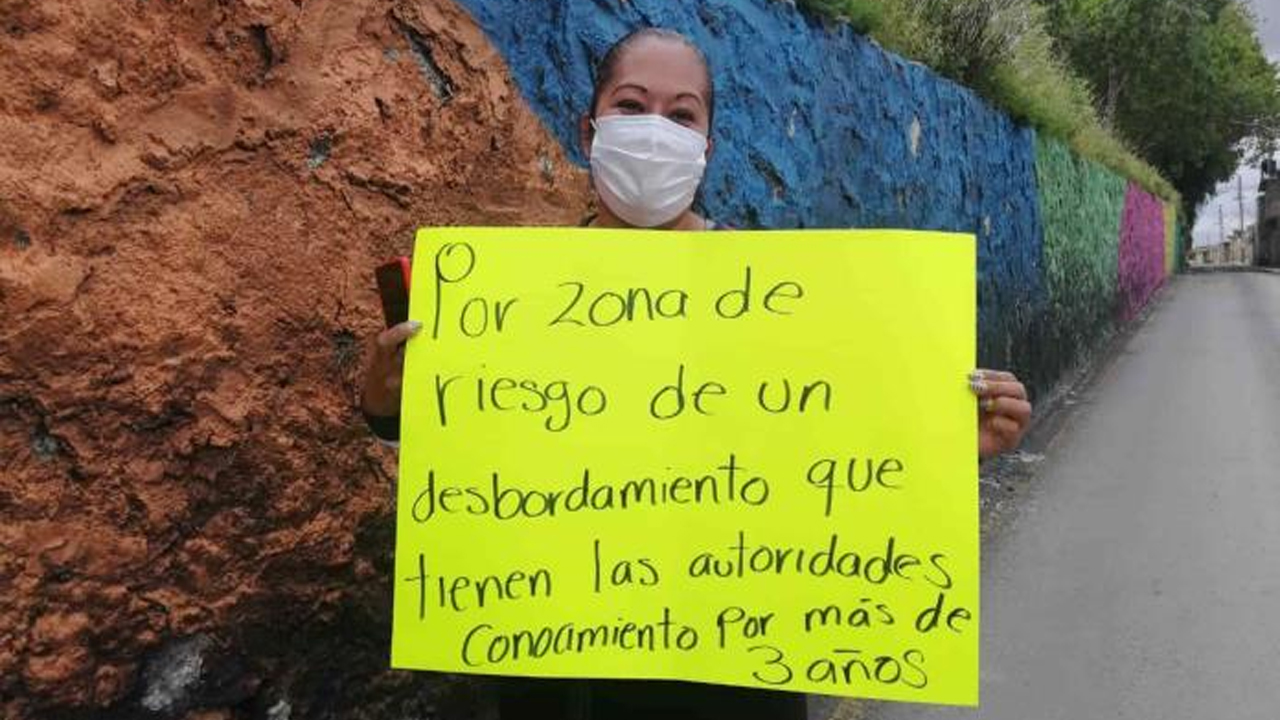 Ceferina vive desde hace 18 años en Cubitos, teme que deslaves se incrementen en Pachuca