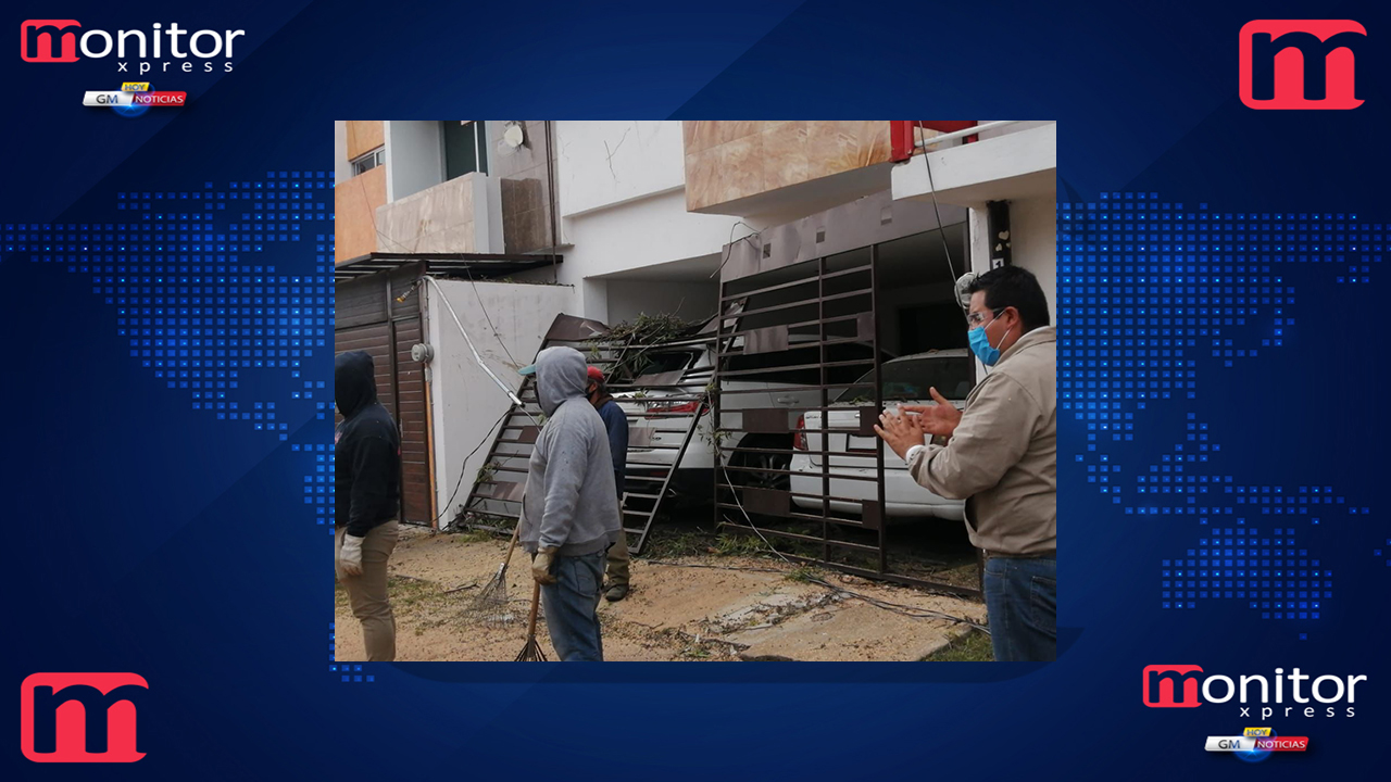 Atiende Servicios Públicos de la capital tlaxcalteca caída de árbol sobre una casa de la comunidad San Gabriel Cuauhtla