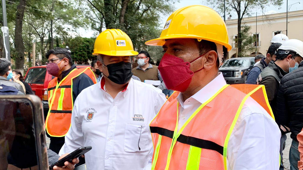 Avanzan obras en el  corazón de la capital tlaxcalteca