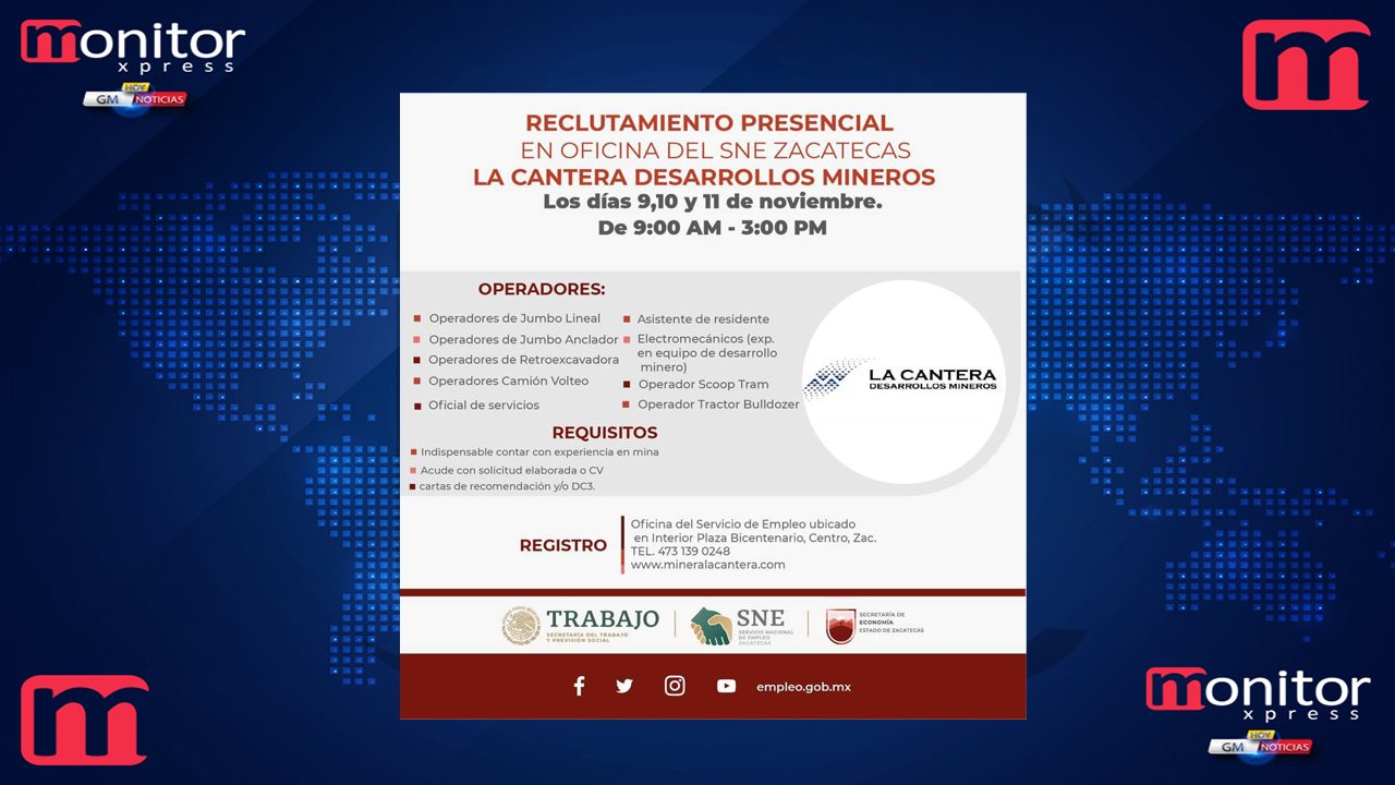 Realizará Gobierno de Zacatecas reclutamiento presencial para el sector minero