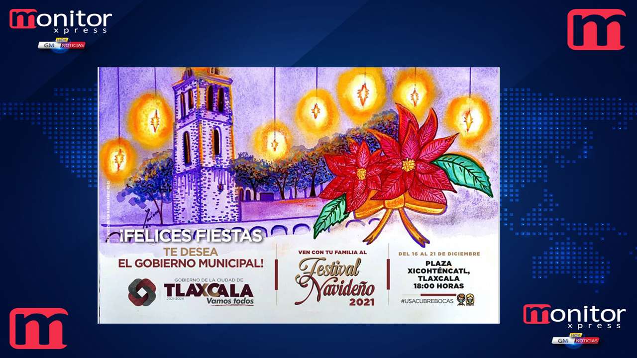 Ilustra artista visual tlaxcalteca postales del “Festival Navideño en Tlaxcala Capital 2021”