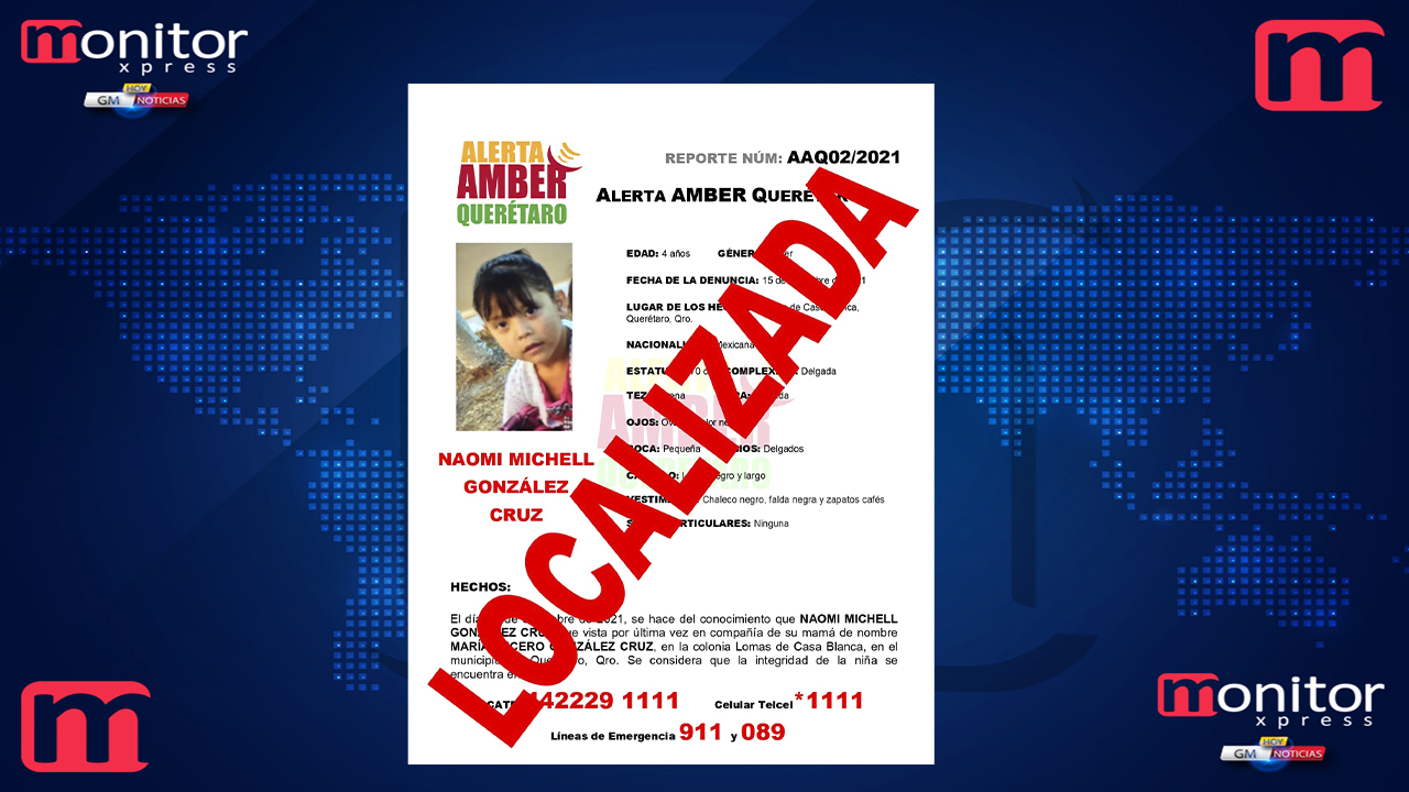 Naomi Michelle es localizada sana y salva
