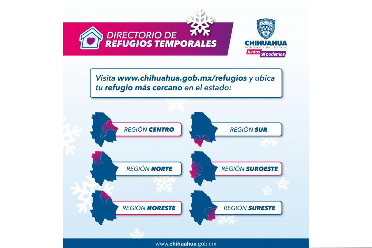 Informa Gobierno del Estado que se encuentran abiertos 398 albergues por temporada invernal