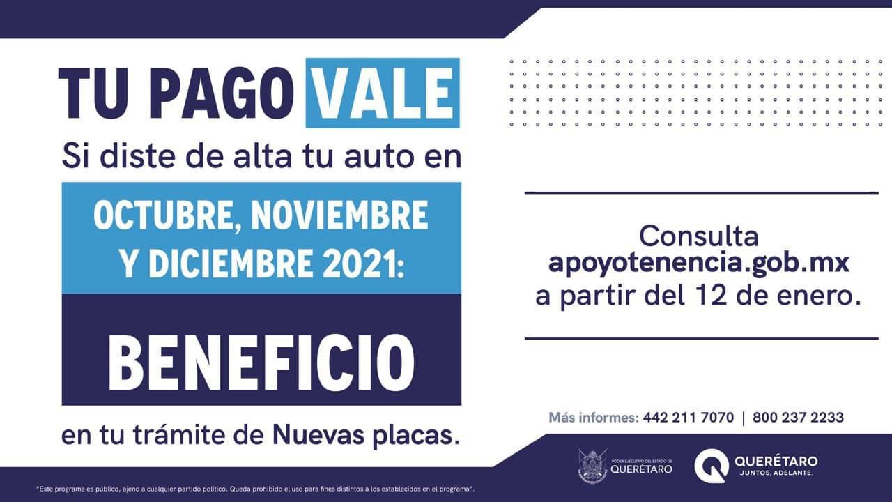 Tu Pago Vale si realizaste el alta vehicular en el último trimestre 2021