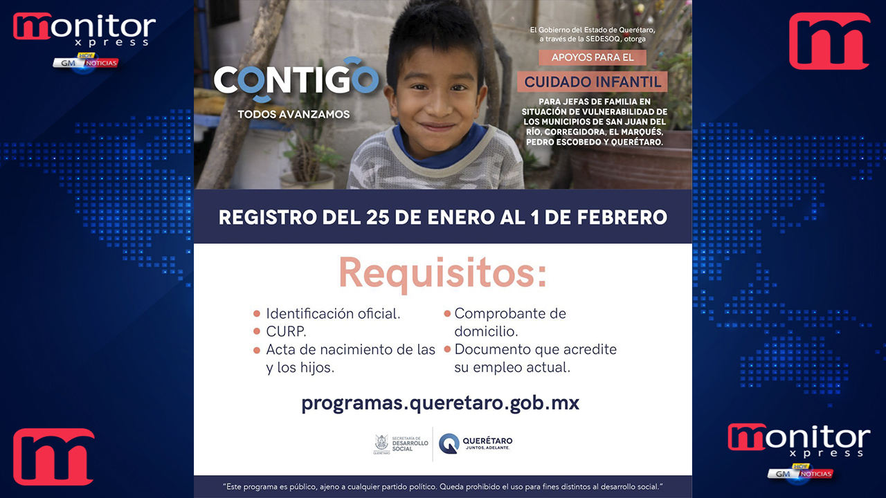 Abierta convocatoria de SEDESOQ para programa de Cuidado Infantil