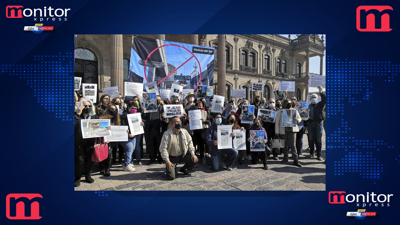 Vecinos y Comerciantes protestan por construcción de la Línea 5 del Metro en Nuevo León