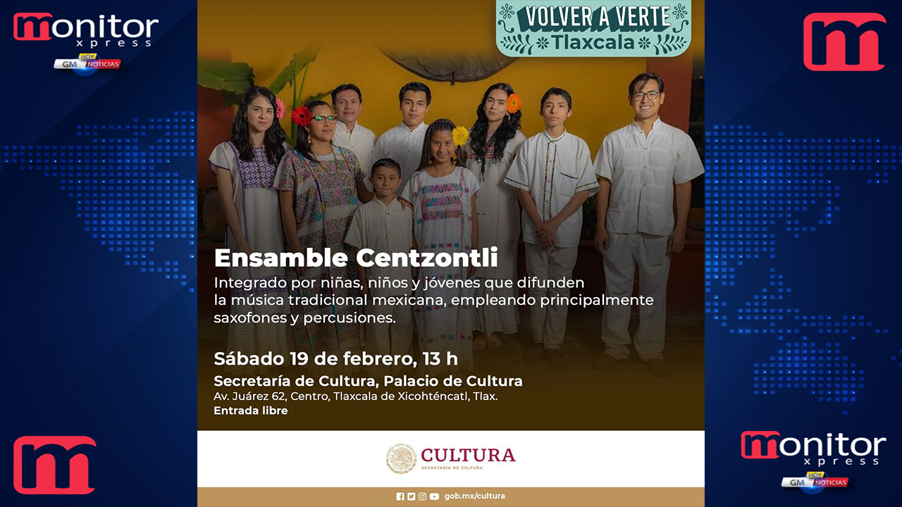 El Palacio de la Cultura de Tlaxcala vibrará este sábado al ritmo de las percusiones y los saxofones del Ensamble Centzontli
