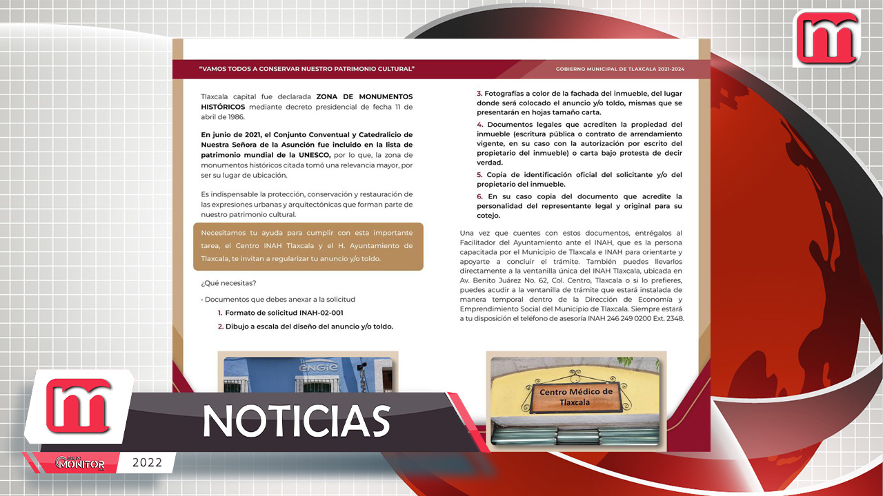 Ayuntamiento de Tlaxcala e INAH inician campaña de regularización de anuncios en el centro histórico