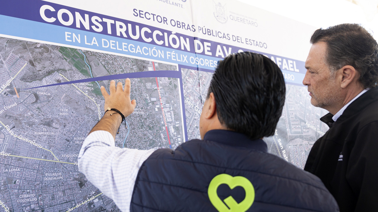 Supervisa Mauricio Kuri obra de Avenida San Rafael en la ciudad de Querétaro