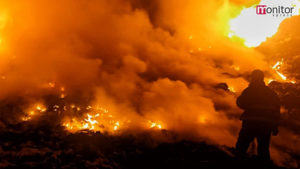 Atienden áreas del ayuntamiento de Huamantla incendio en el relleno sanitario  de Benito Juárez