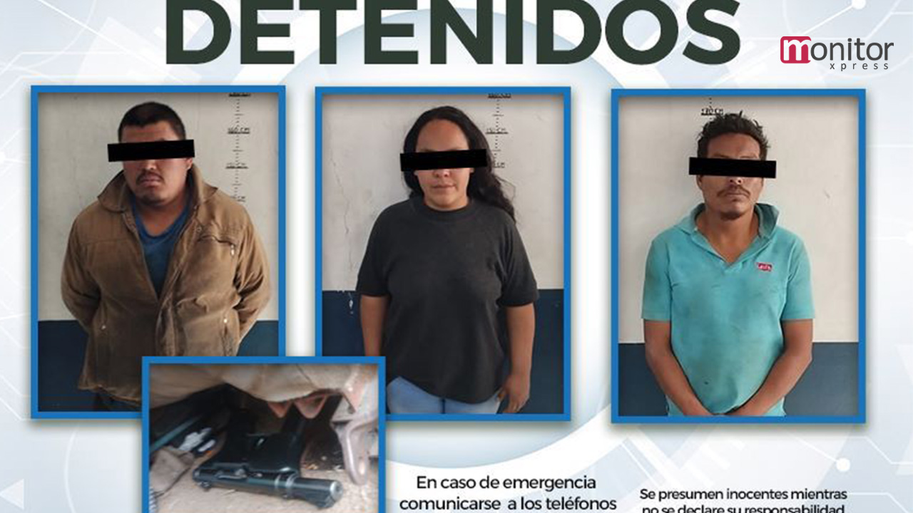 Arresta policía de Huamantla a 3 por posesión de arma de fuego