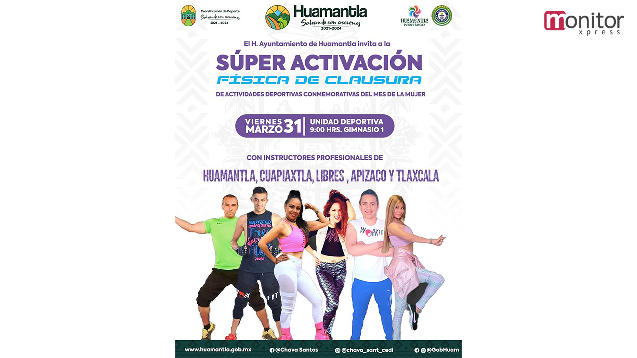 Invita gobierno de Huamantla a la súper activación física para cerrar el mes de la mujer