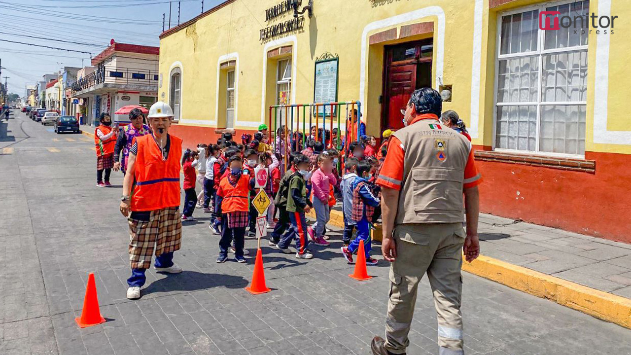 Refuerza ayuntamiento de Huamantla la cultura de la prevención con el simulacro nacional 2023