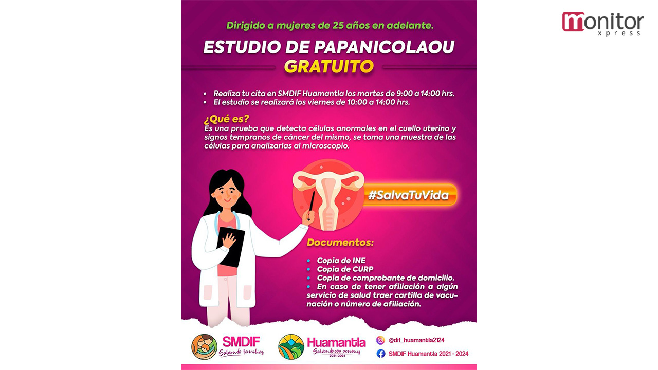 Anuncia SMDIF Huamantla campaña de salud gratuita para detección oportuna de cáncer