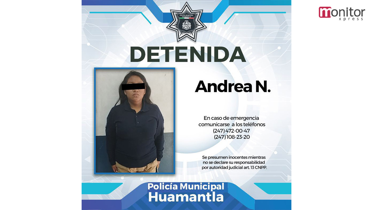 Detiene policía de Huamantla a una mujer por el presunto delito de robo