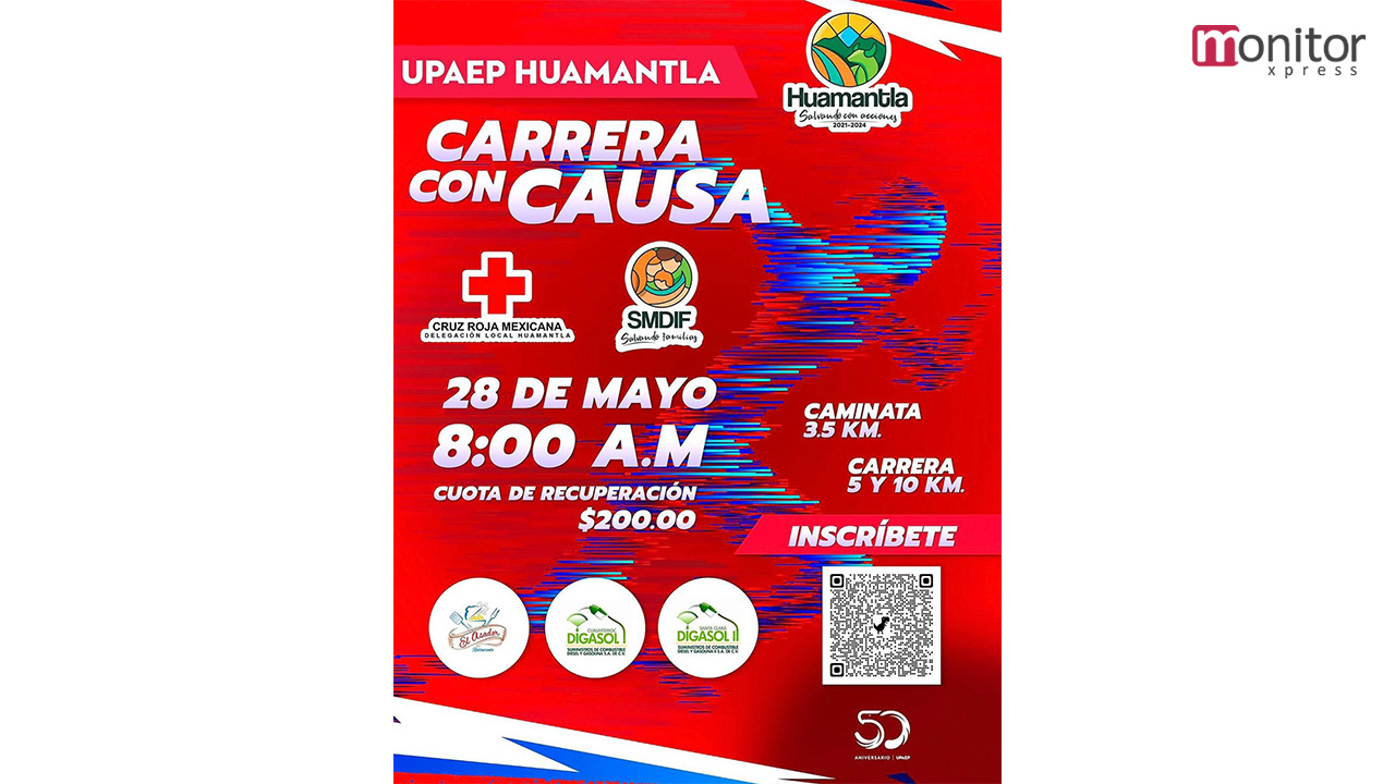 Invita SMDIF Huamantla a inscribirse a la carrera con causa del UPAEP