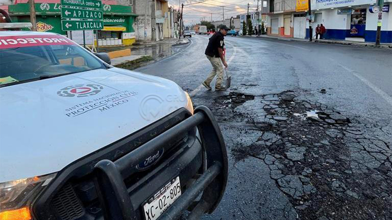 Atienden coordinaciones de Huamantla reportes tras fuerte lluvia 