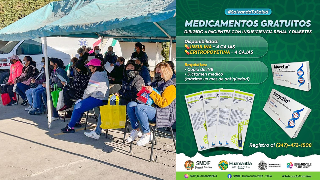 Apoya SMDIF Huamantla con implementos y medicamentos gratuitos para pacientes con insuficiencia renal y diabetes