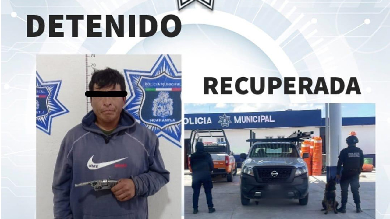 Atrapan policías de Huamantla a ladrón que robó un vehículo con violencia