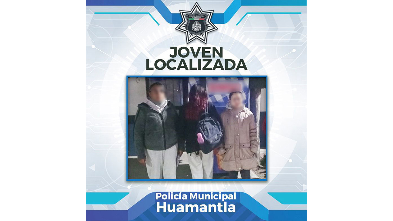 Localiza policía de Huamantla a joven extraviada
