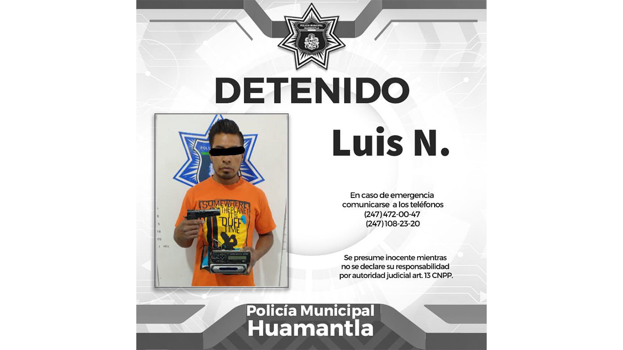 Policía de Huamantla detiene a persona que sustrajo un autoestéreo