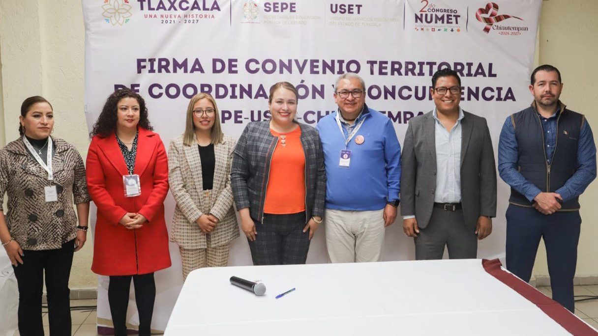 Firma Chiautempan Convenio Territorial y de Concurrencia con la SEP Estatal.