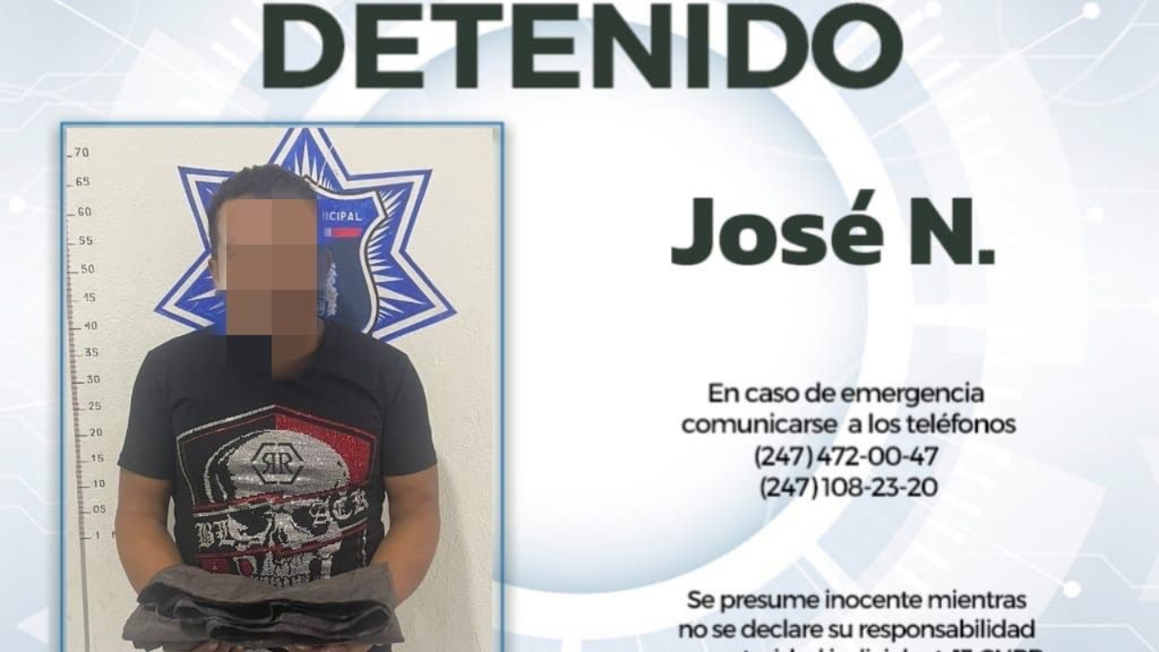 Detiene policía de Huamantla a hombre señalado por robo en tienda de conveniencia