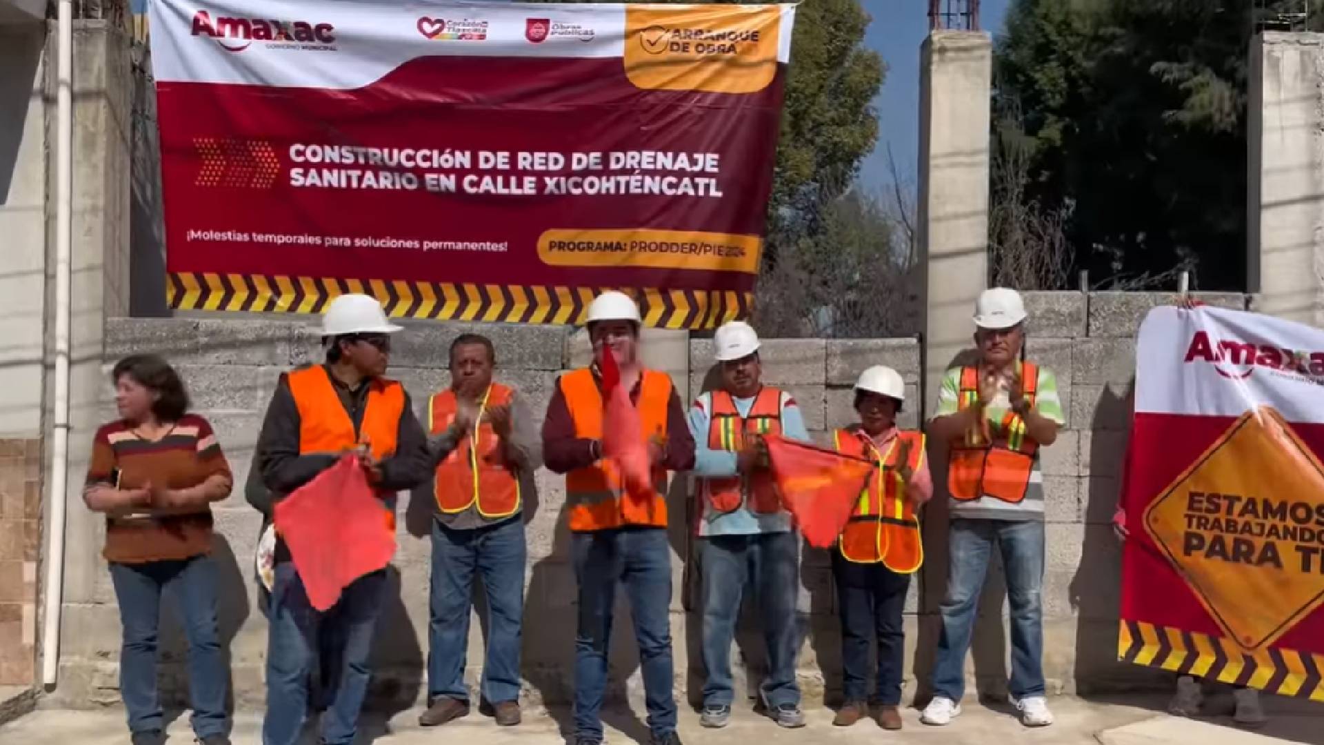Inicia la construcción de dos redes de drenaje sanitario en la calle Xicoténcatl tras 50 años de espera