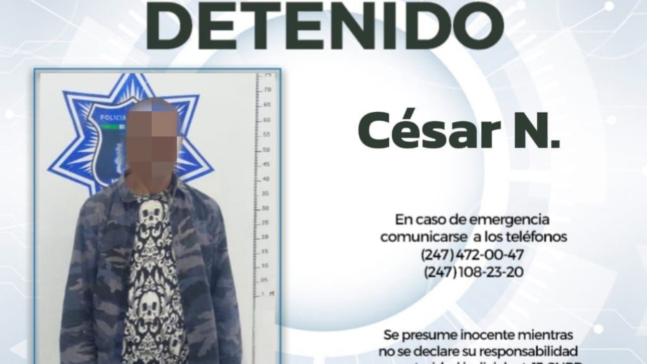 Policía de Huamantla retira de las calles a hombre que portaba sustancias ilícitas