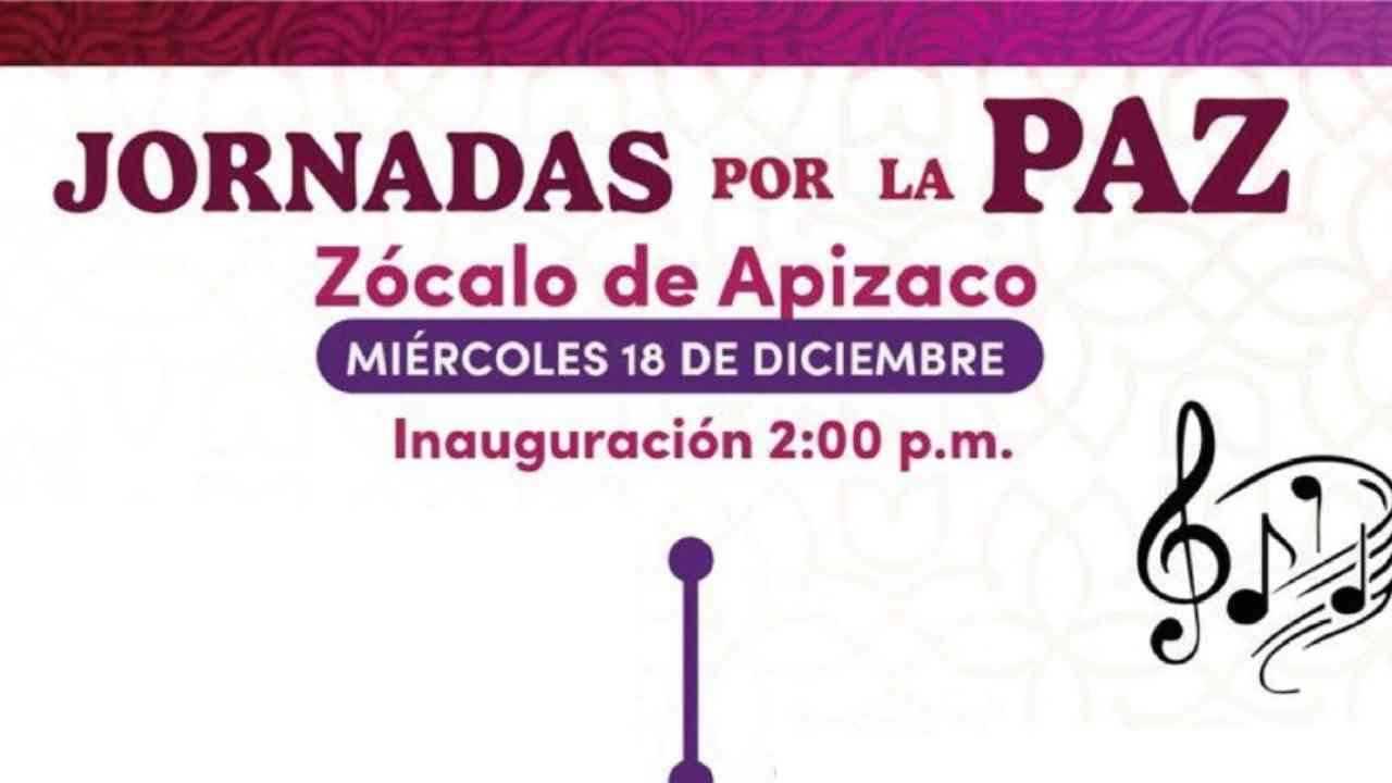Invita el H. Ayuntamiento de Apizaco al inicio de las actividades de jornadas por la paz