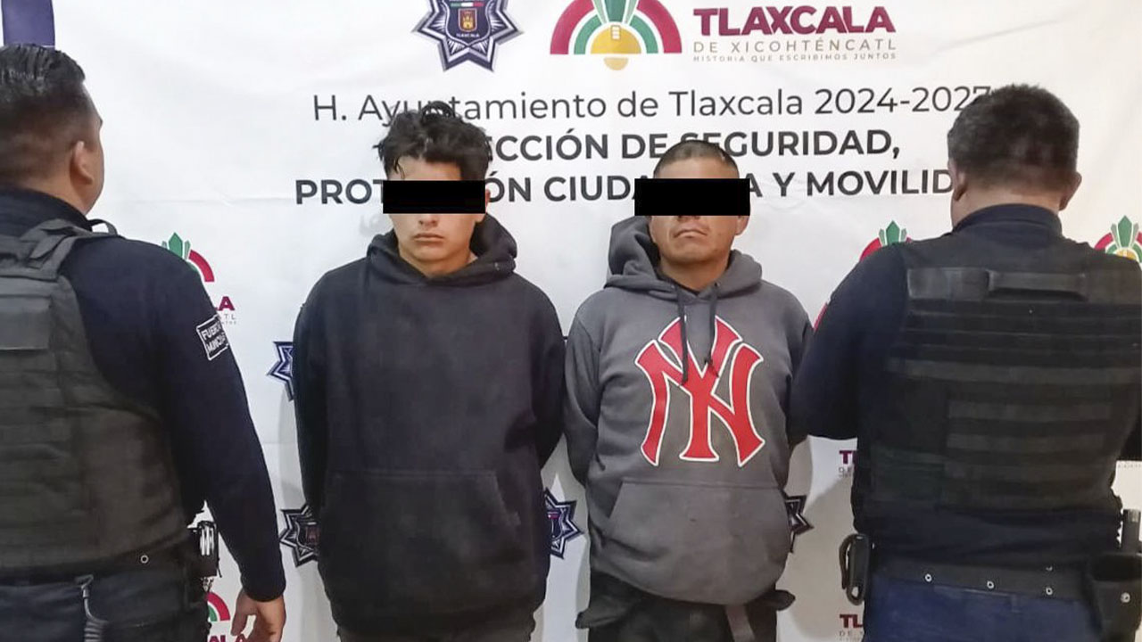 Detiene Policía de Tlaxcala de Xicohténcatl a dos individuos por alterar el orden en la colonia Miraflores
