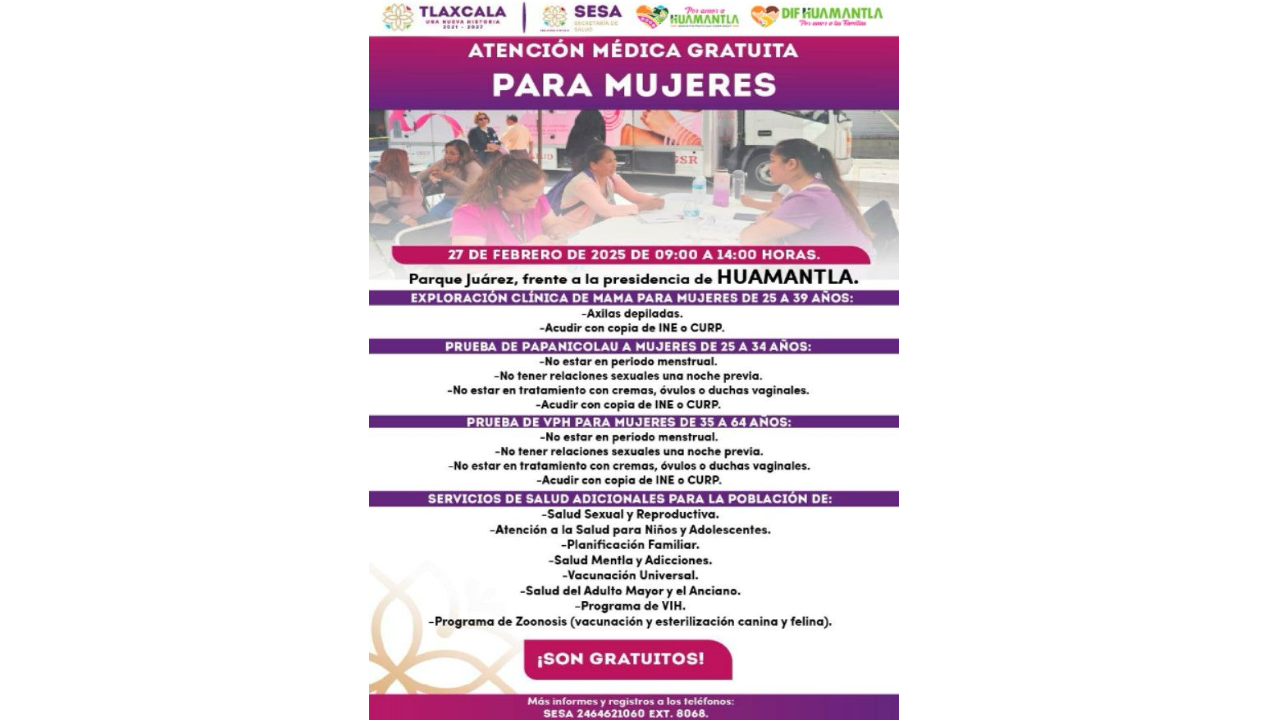Invita gobierno de Huamantla a la macrojornada de atención médica gratuita