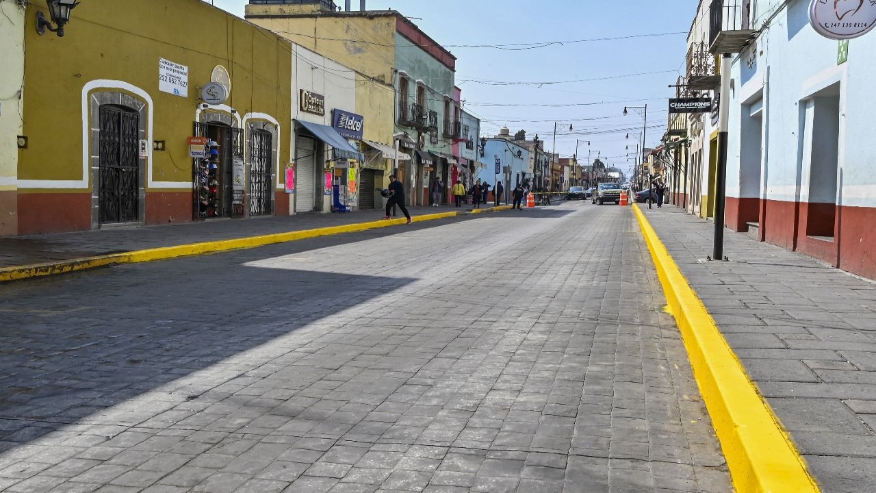 Trabajos de balizaje continuarán en el primer cuadro de la ciudad en Huamantla