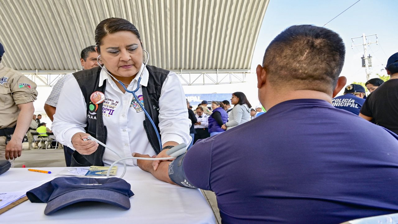 Ayuntamiento de Huamantla realiza jornada de salud en beneficio de elementos policiacos