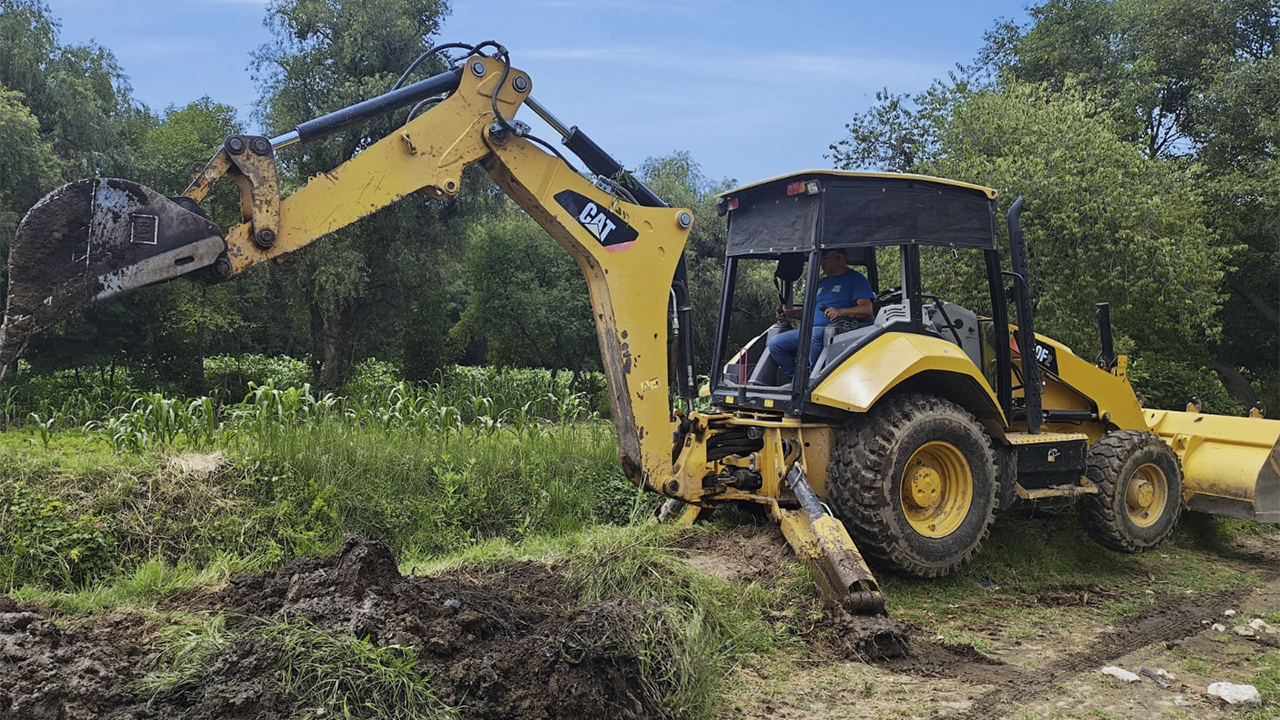 Continúan los trabajos de zanjeo en Zacatelco como medida preventiva ante temporada de lluvias