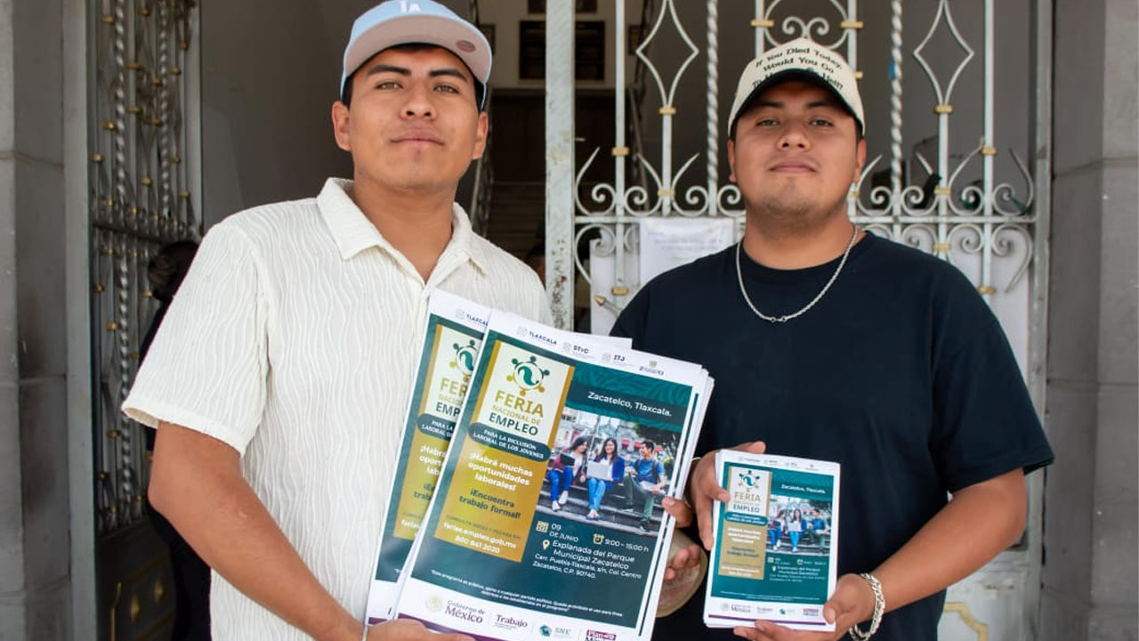 IMJUVE de Zacatelco invita a participar en la Feria Nacional del Empleo en comunidades.