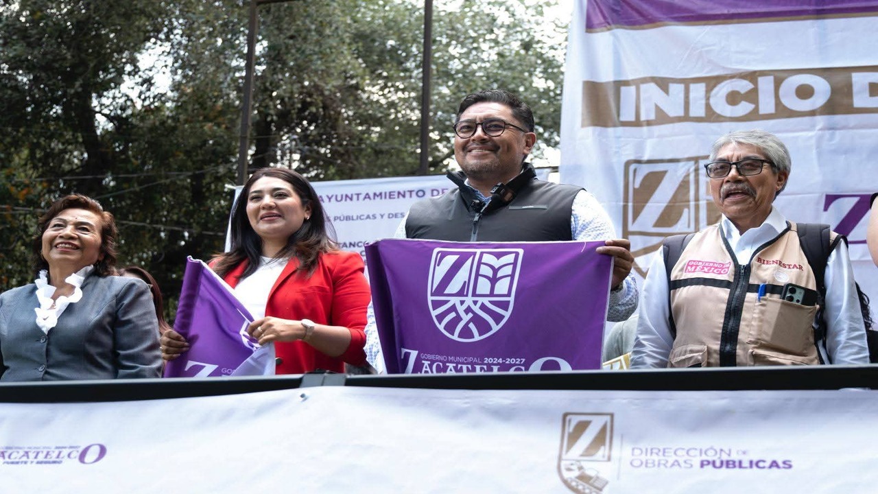 Comienza la rehabilitación del acceso al DIF municipal de Zacatelco y al Banco Bienestar.