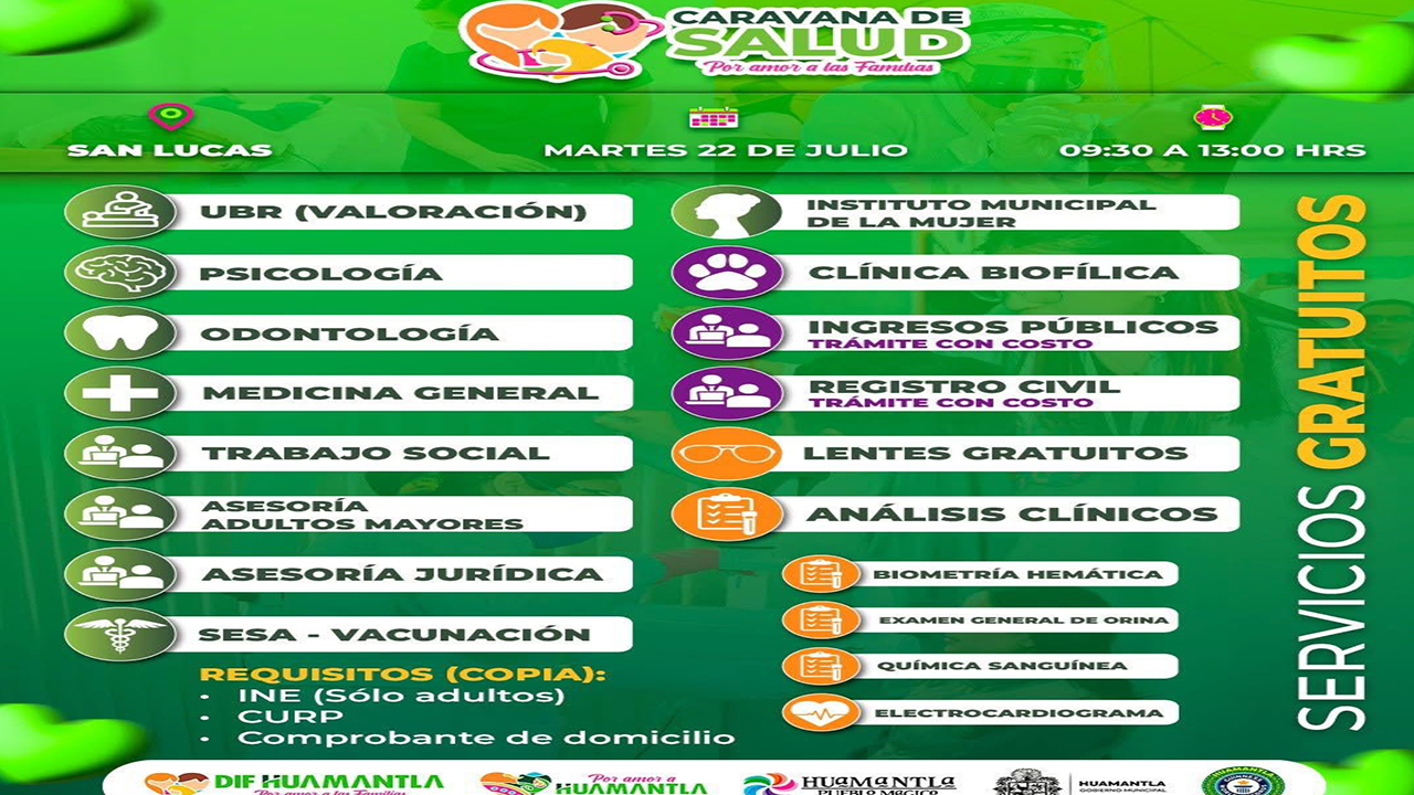 Caravana de la salud llegará este martes a San Lucas