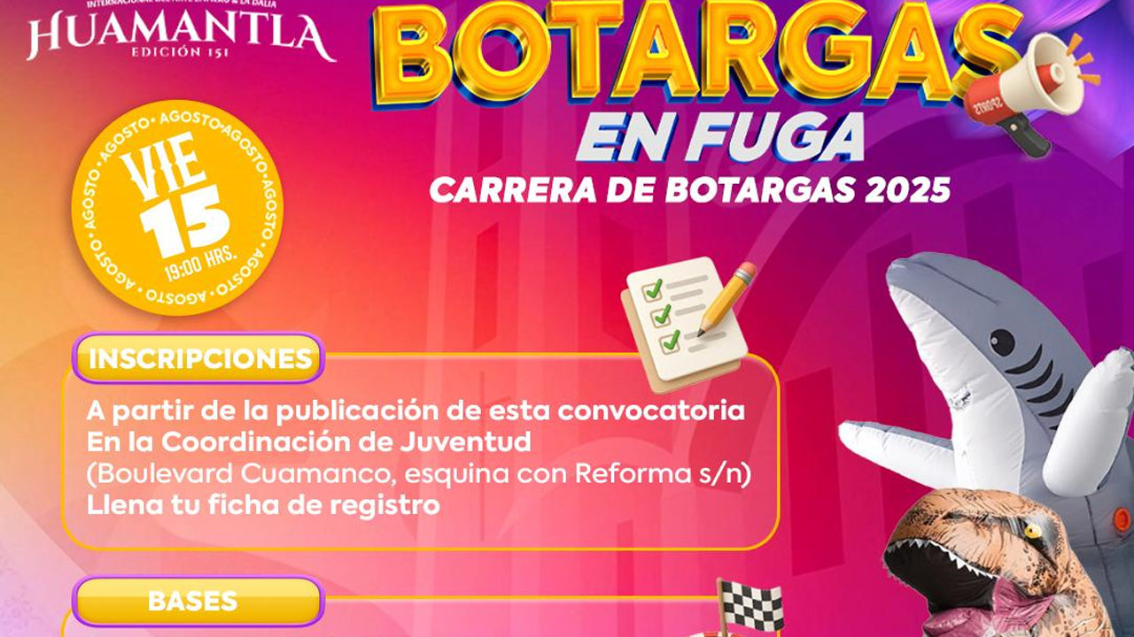 Abren convocatoria para la carrera “botargas en fuga” en Huamantla